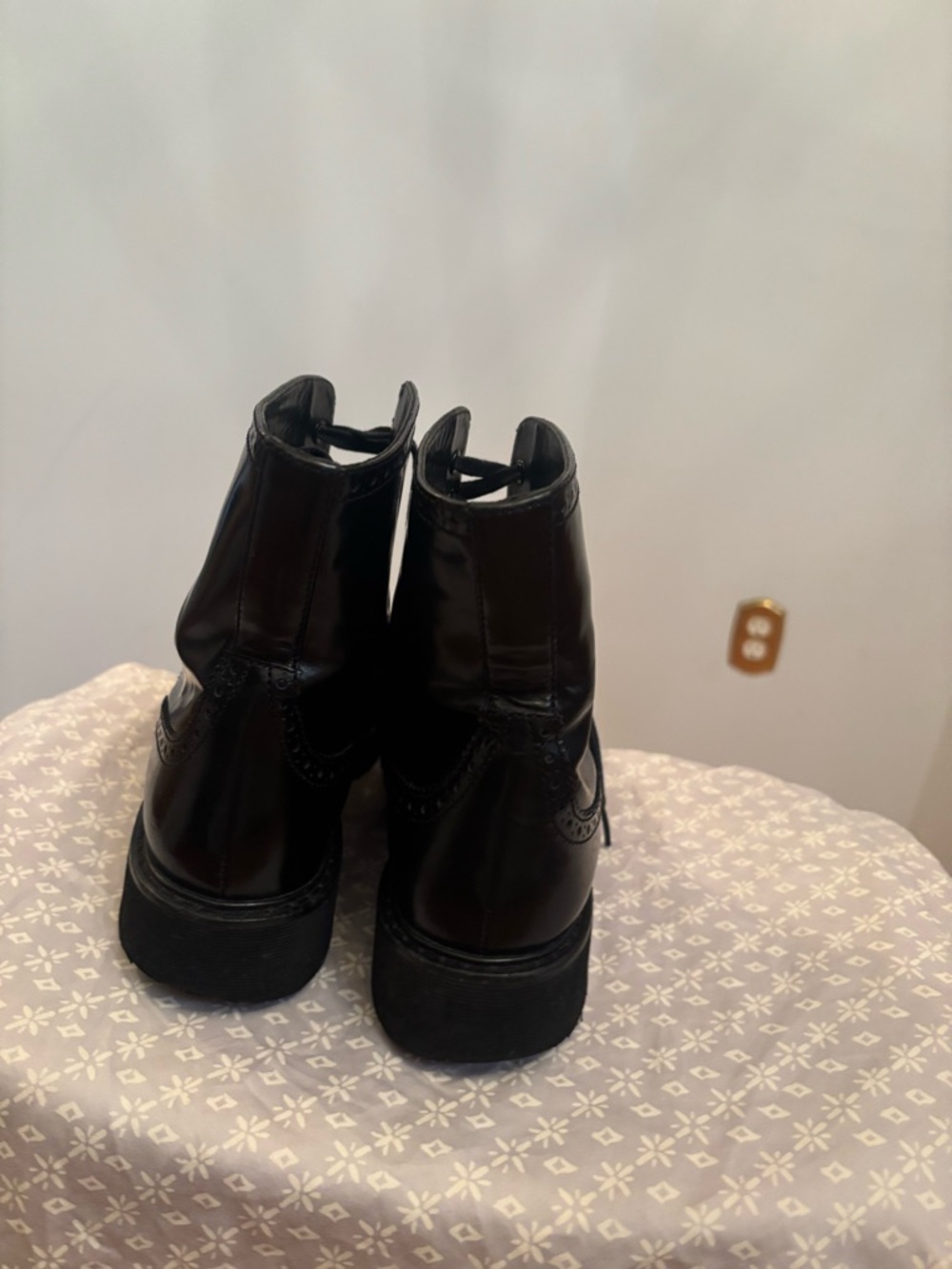 Prada Black Patent Leather Chukka Wingtip Boots - Picture 6 of 8